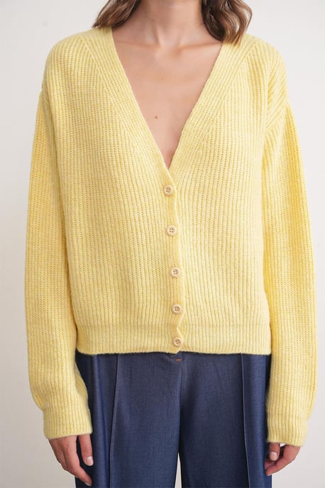 Texturierten V-Ausschnitt Knöpfen Cardigan - Image 5