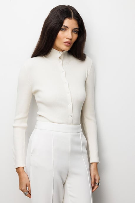 Slim Fit Halb-Rollkragen-Cardigan mit Knopfverschluss - Image 3