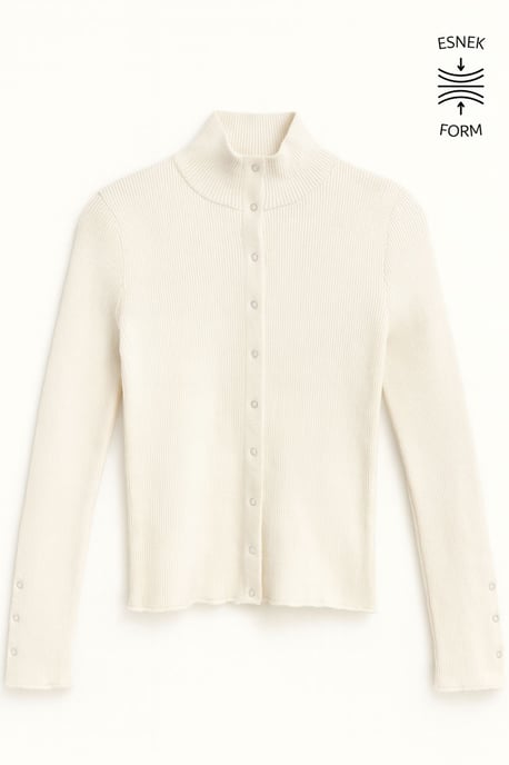 Slim Fit Halb-Rollkragen-Cardigan mit Knopfverschluss - Image 5