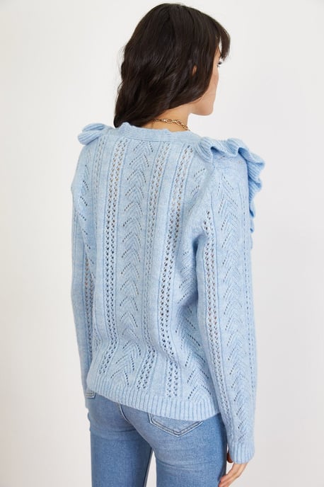 Knöpfen Jacquard-Muster Langarm-Cardigan - Image 2