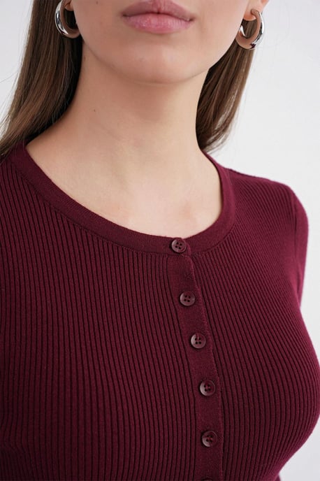 Knopfbetonter Slim Fit Rippstrick-Cardigan - Image 3