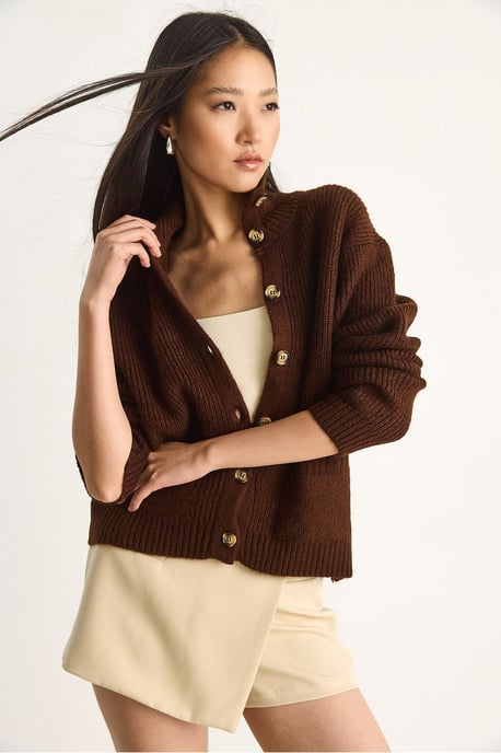 Strickjacke mit Struktur und langen Ärmeln - Image 2