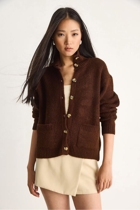 Strickjacke mit Struktur und langen Ärmeln - Image 5
