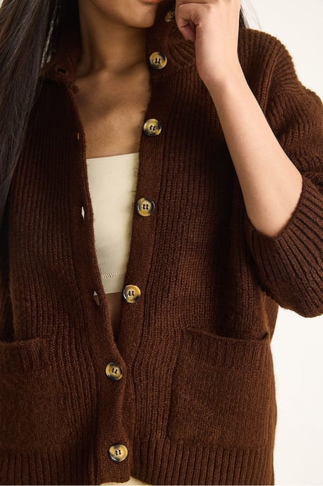 Strickjacke mit Struktur und langen Ärmeln - Image 6