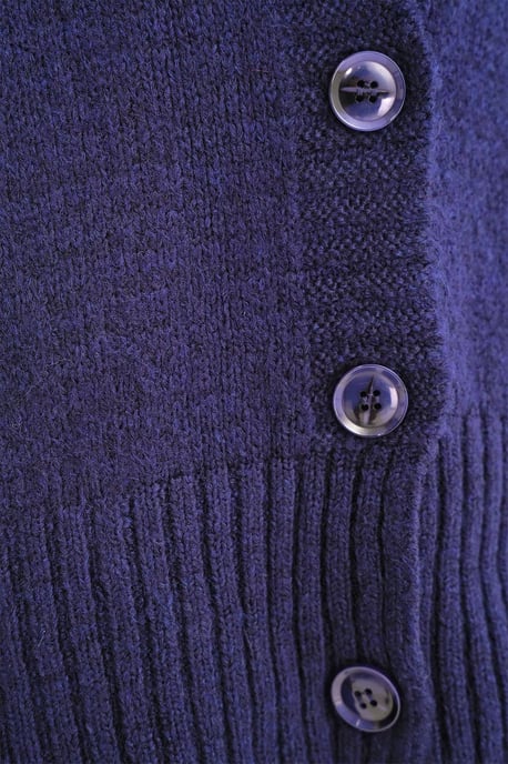 Knopfleiste V-Ausschnitt Rippstrickcardigan - Image 6
