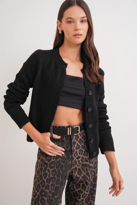 Rippstrick-Button-Cardigan - Image 3