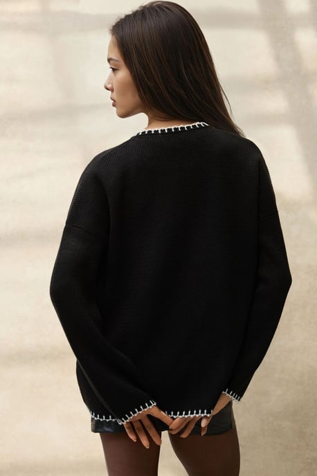 Stichdetailierter langer Strickcardigan - Image 4