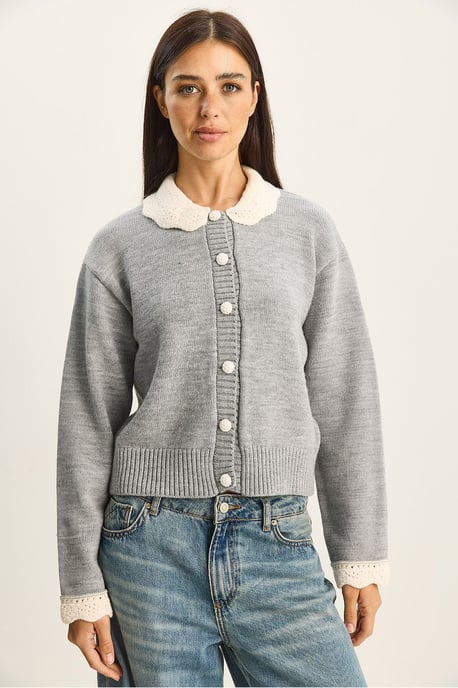 Dicker gerippter Strickcardigan mit Knopfverschluss - Image 2