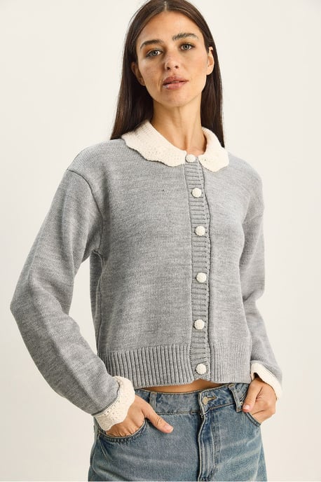 Dicker gerippter Strickcardigan mit Knopfverschluss - Image 3