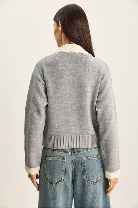 Dicker gerippter Strickcardigan mit Knopfverschluss - Image 6
