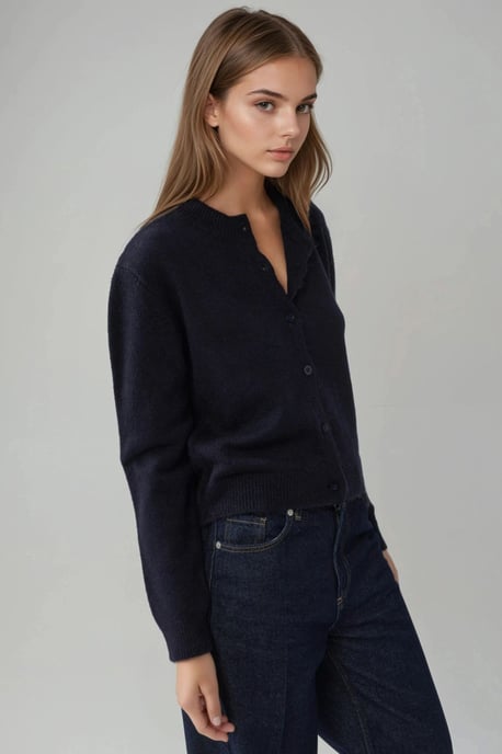 Rundhals-Strickjacke mit weichem Griff - Image 4
