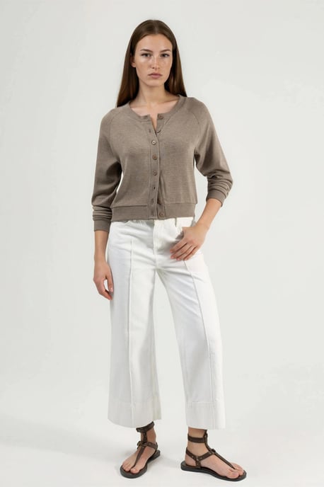 Crew-Neck-Cardigan mit Knöpfen - Image 4
