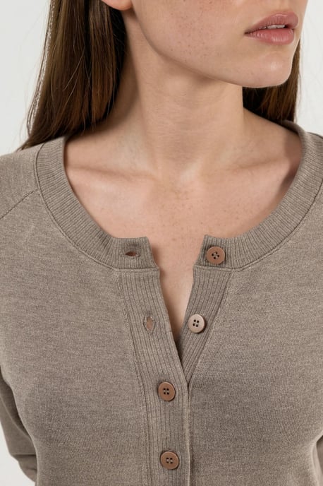 Crew-Neck-Cardigan mit Knöpfen - Image 5