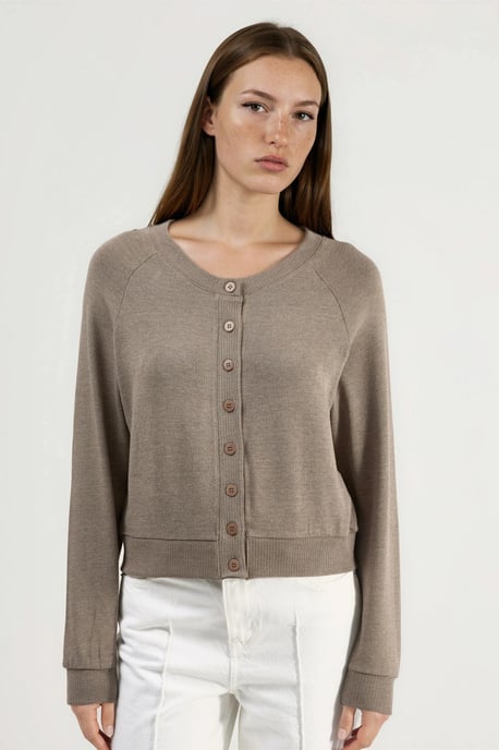 Crew-Neck-Cardigan mit Knöpfen - Image 6