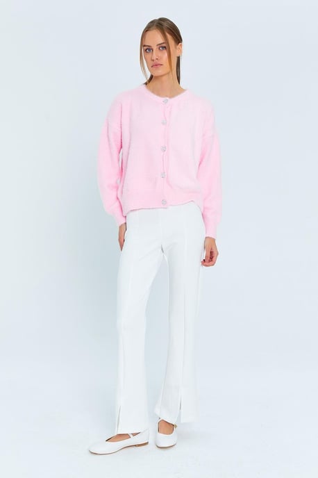 Knopf Oversize Strukturstrickjacke - Image 2