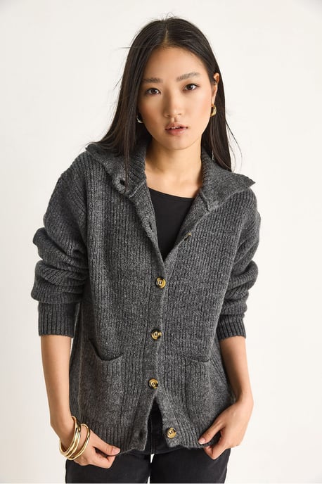 Strickjacke mit Struktur und langen Ärmeln - Image 4