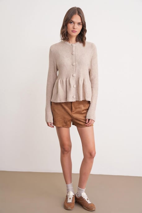 Rippstrick-Cardigan mit Rundhalsausschnitt - Image 2
