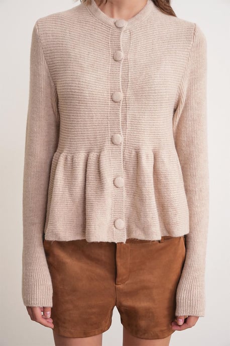 Rippstrick-Cardigan mit Rundhalsausschnitt - Image 4