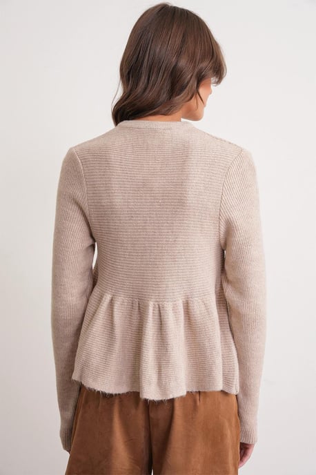 Rippstrick-Cardigan mit Rundhalsausschnitt - Image 6