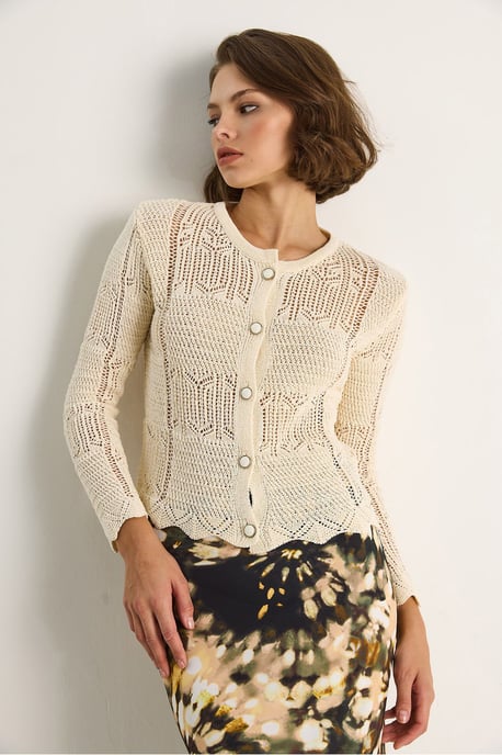 Dünner Strickcardigan mit Knopfverschluss - Image 2