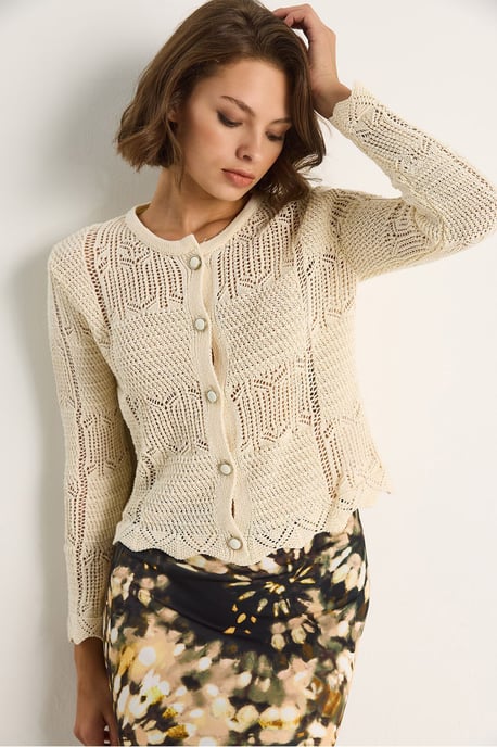 Dünner Strickcardigan mit Knopfverschluss - Image 5