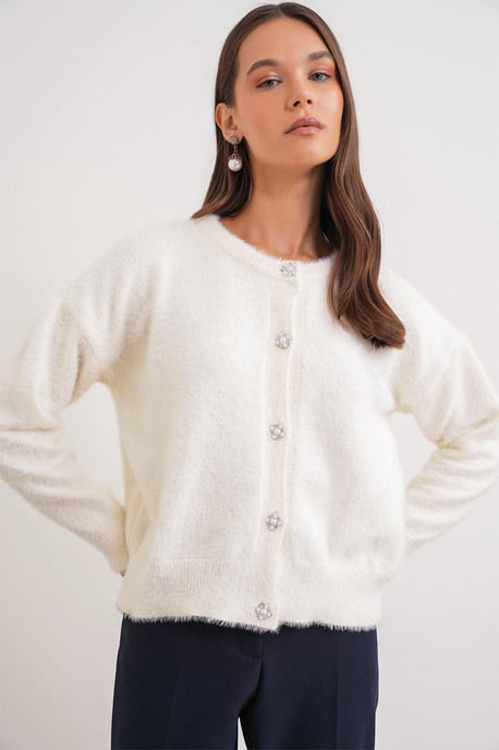 Geknöpfter Oversize Strick-Cardigan - Image 3
