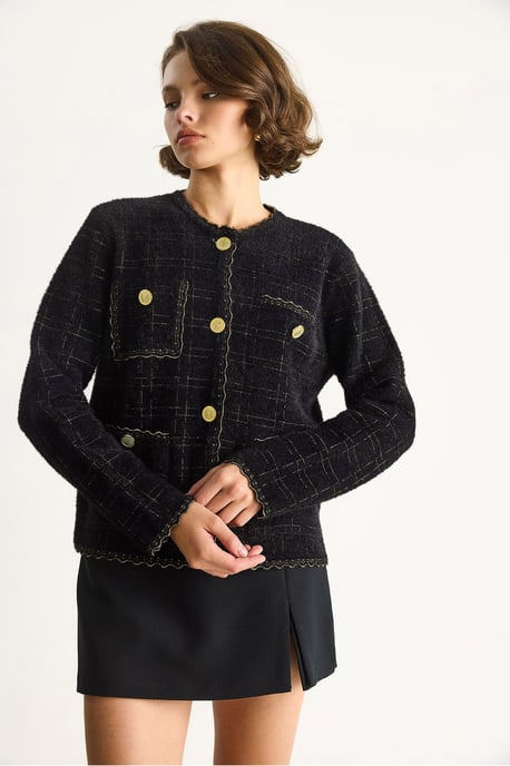 Strukturierter Jacquard-Button-Up Cardigan - Image 2