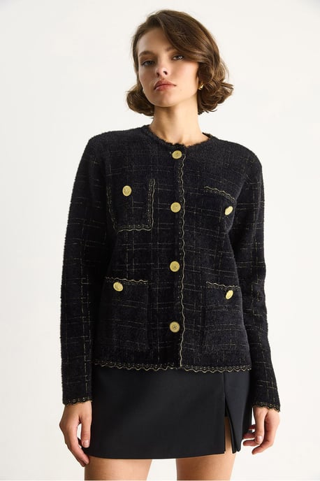 Strukturierter Jacquard-Button-Up Cardigan - Image 3