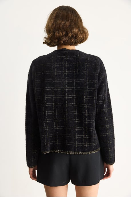 Strukturierter Jacquard-Button-Up Cardigan - Image 6