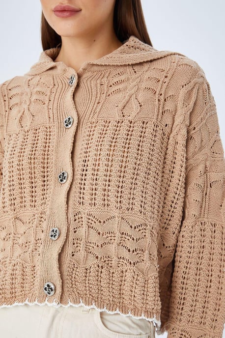 Strukturierter Strickjacke mit Knopfverschluss - Image 3