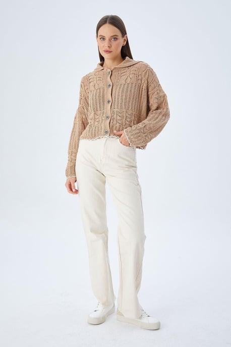 Strukturierter Strickjacke mit Knopfverschluss - Image 5