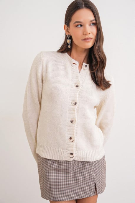 Rippstrick-Button-Cardigan - Image 3