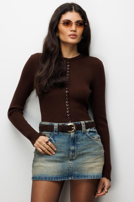 Rippstrick-Knopf-Cardigan - Image 1