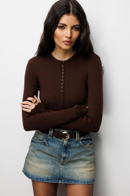 Rippstrick-Knopf-Cardigan - Image 3