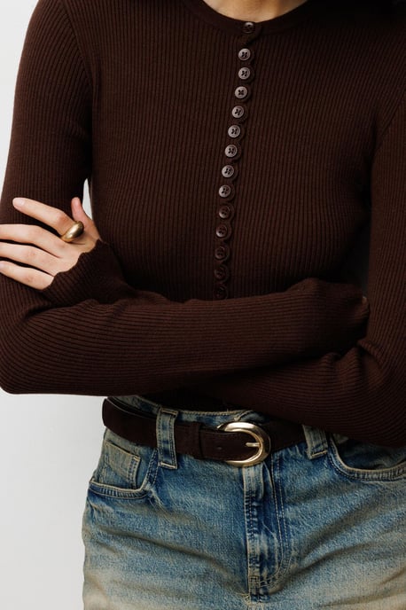 Rippstrick-Knopf-Cardigan - Image 4