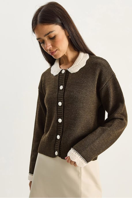 Dicker Rippstrick-Cardigan mit Knopfverschluss - Image 1