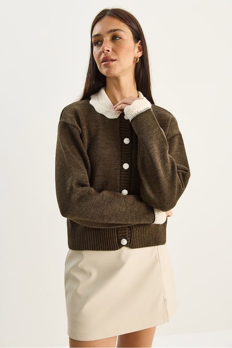 Dicker Rippstrick-Cardigan mit Knopfverschluss - Image 2