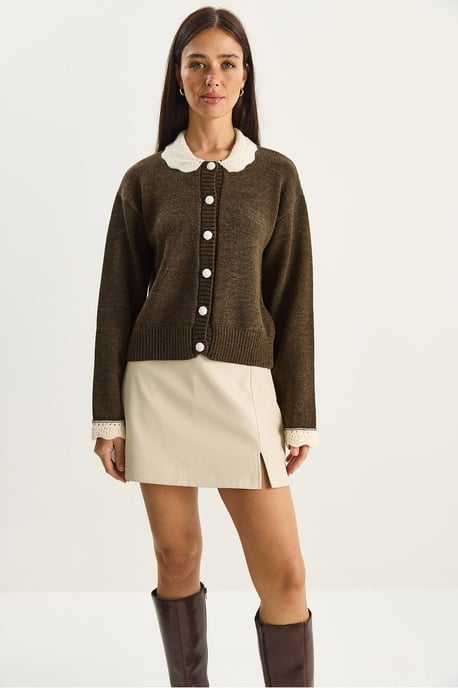 Dicker Rippstrick-Cardigan mit Knopfverschluss - Image 3
