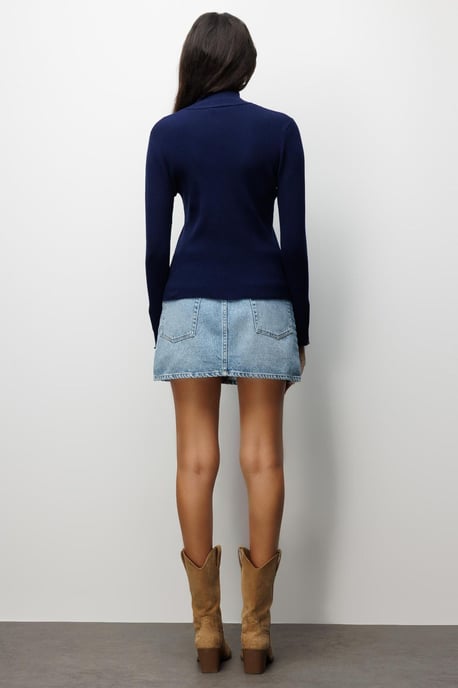 Slim Fit Halbkragen-Cardigan mit Knopfverschluss - Image 4