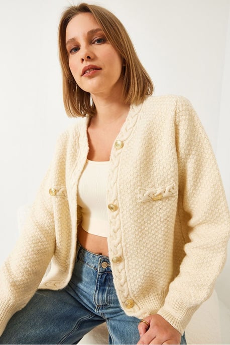 Strukturierter Strickjacke mit Knopfverschluss - Image 2