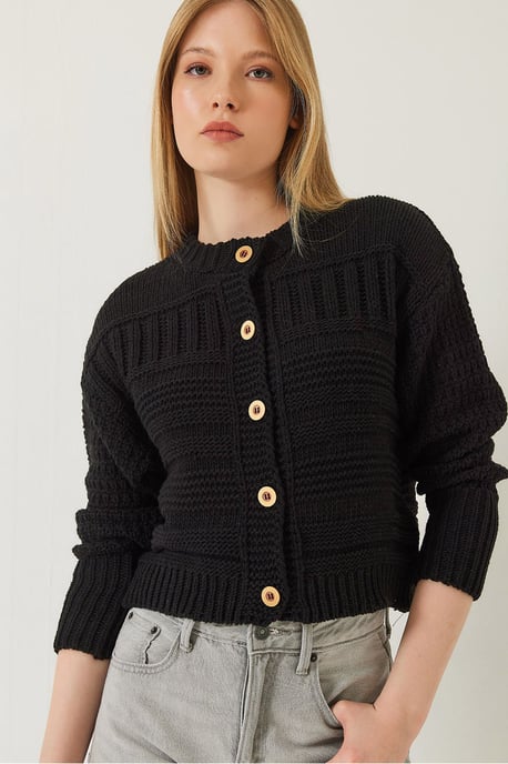 Knopf-Cardigan mit Rundhalsausschnitt - Image 1