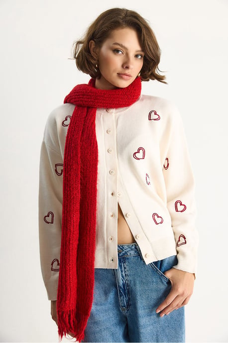 Langer Strickcardigan mit Knopfkragen - Image 2