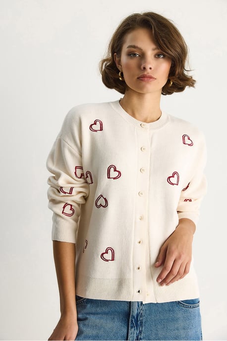 Langer Strickcardigan mit Knopfkragen - Image 4