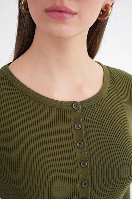 Knopfverschluss Slim Fit Rippstrick-Cardigan - Image 6