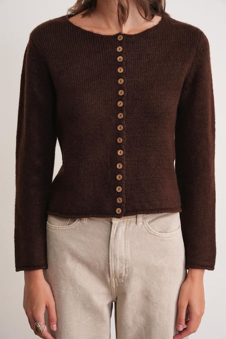 Geknöpfte gerippte Strickjacke - Image 6