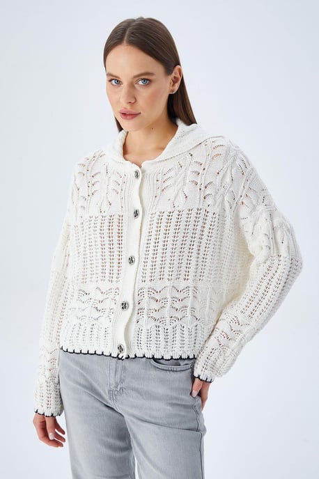 Strukturierter Strickjacke mit Knopfverschluss - Image 1