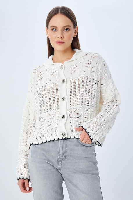 Strukturierter Strickjacke mit Knopfverschluss - Image 2