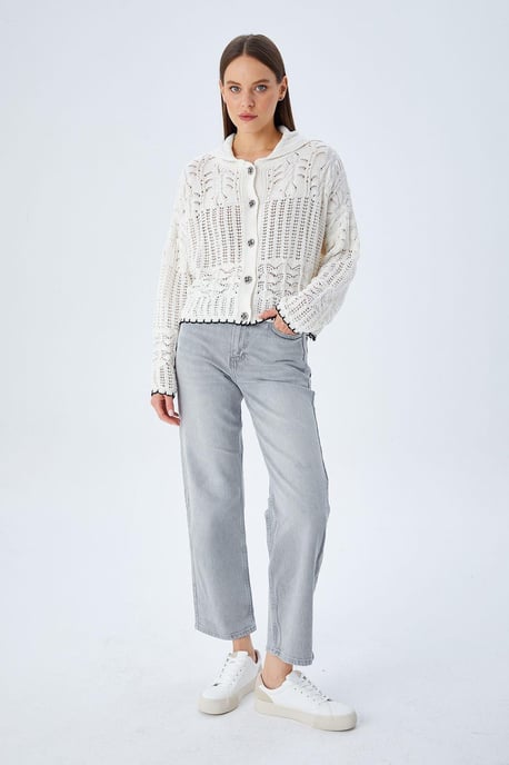 Strukturierter Strickjacke mit Knopfverschluss - Image 5
