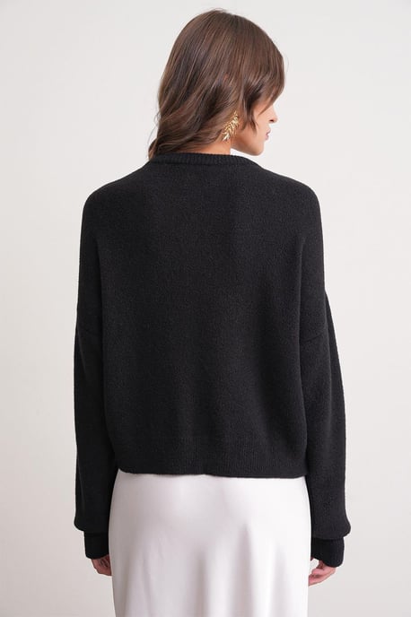 Knopffreier gerippter Strick-Cardigan - Image 6
