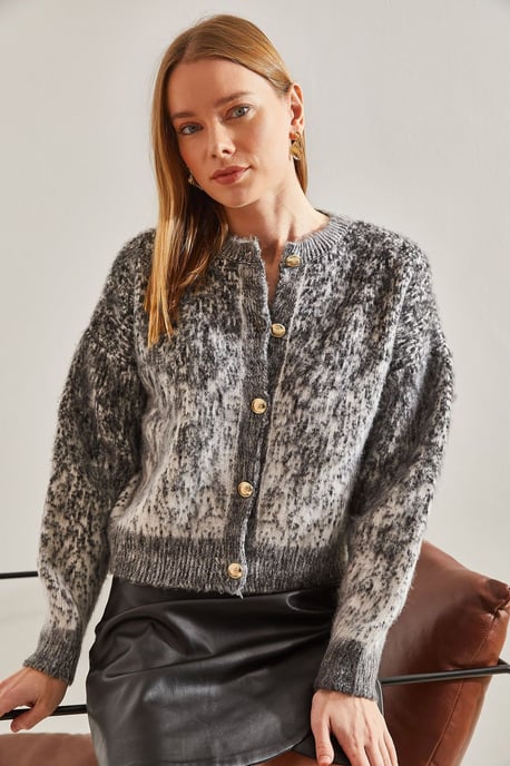 Strukturierter Kurz-Cardigan mit Knopfverschluss - Image 4